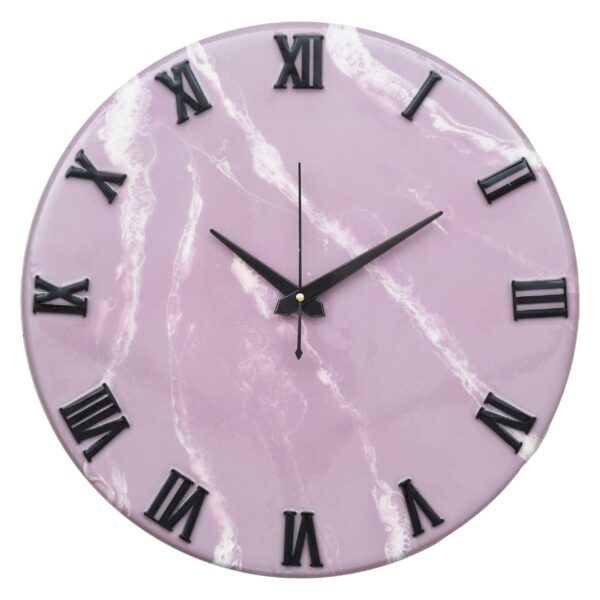 Exquisite Wooden Handmade Wall Clock Pink With White  Printed Acrylic Wall Clock for Home & Office Decorative Big Size Clock (16 Inch)