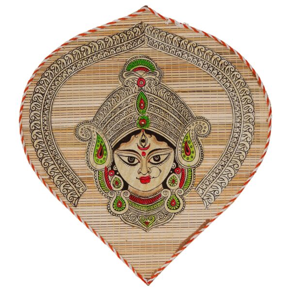 Bamboo Hand Crafted Leaf Design Wall Hangings Of Durga Ji For Home Decor | Bamboo Art For Wall Decor - Image 3