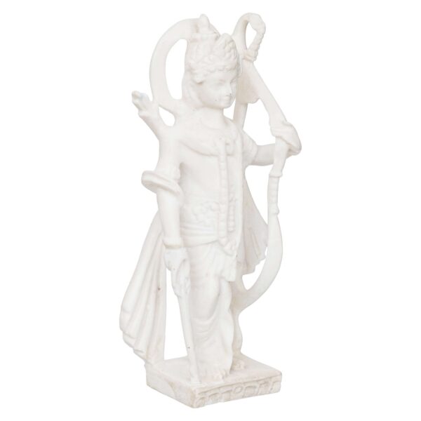 White Marble Standing Ram Ji murti for Pooja Room Standing Hindu Lord Ram ji Statue for Home Temple Idol Murti Best for Gift - Image 3