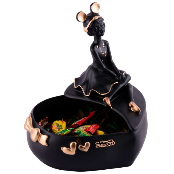 LADY with Basket Showpiece for Home Decor black Showpiece | Girl Basket Showpiece & Office Decor Showpiece - Image 4