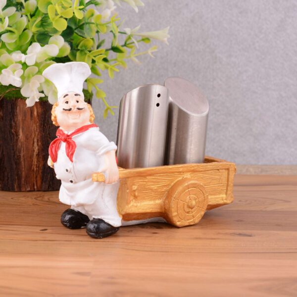 Resin Chef Figures Decorative Ornaments,Kitchen Decor,Cook Café Bar Statue, French Chef Figurines with Tray Message Board-1