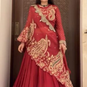 Festival Radiance: Faux Georgette Embroidered Lehenga Choli Set with Dupatta